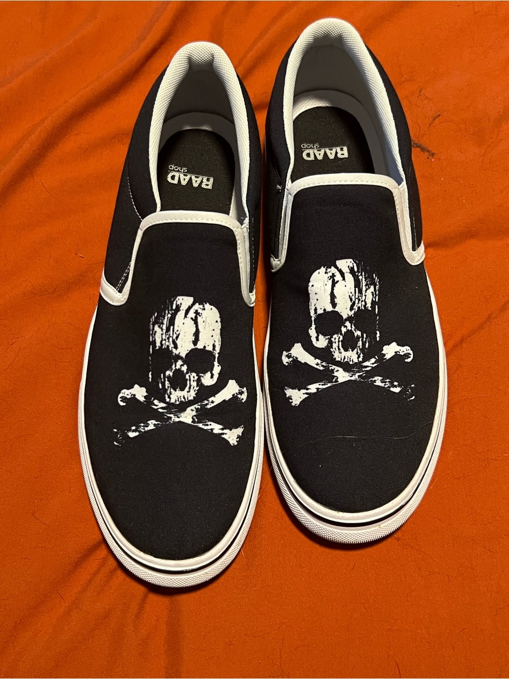 RAAD Black Skull Slip-On Loafers